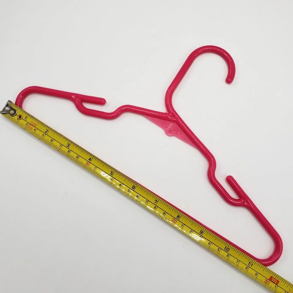 Lot of 17 Childrens Kids Clothes Hangers Plastic 16 Top Notched and 1 Pant Clips